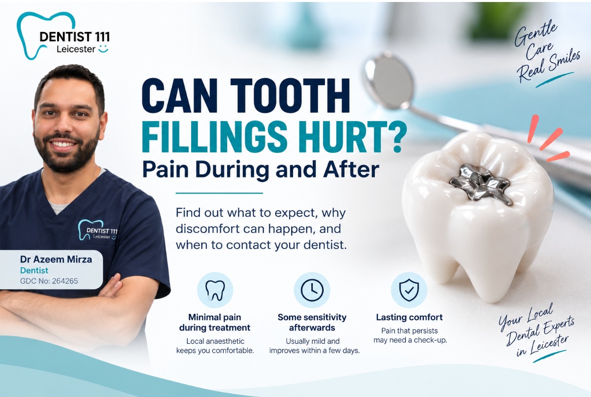 Patient experiencing tooth sensitivity after a dental filling
